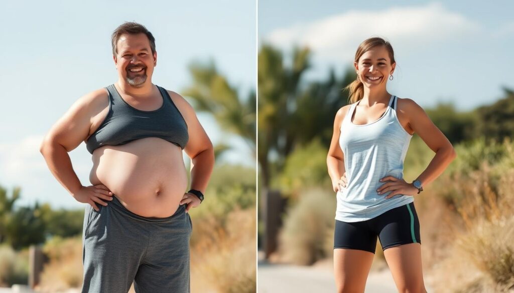 Pessoa feliz e saudável após conseguir emagrecer rápido