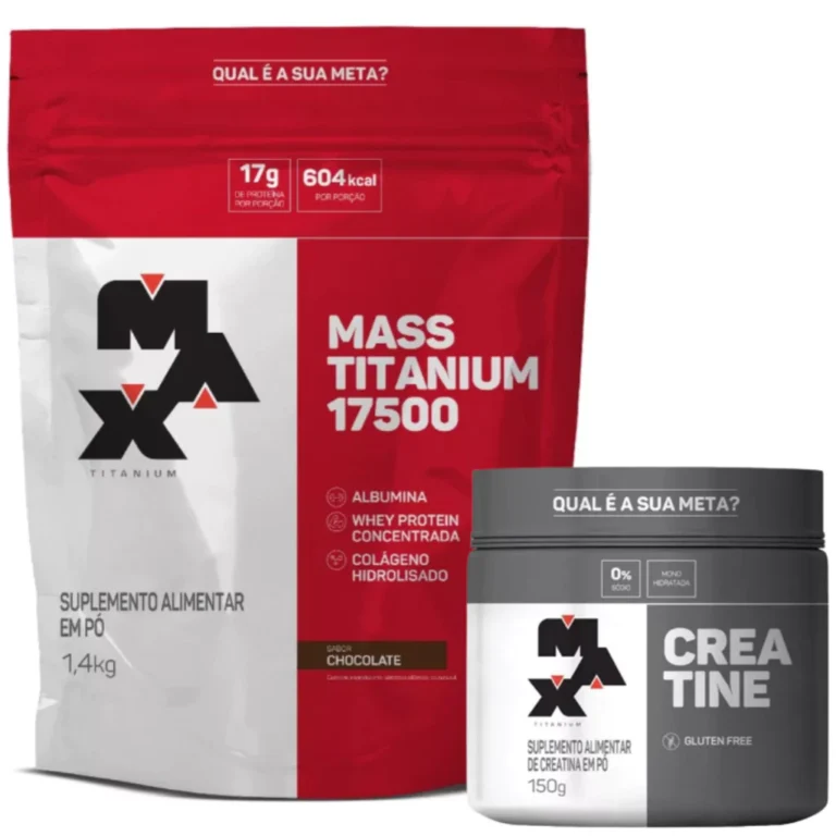 Hipercalórico Mass Titanium 1.4KG + Creatina Pura 150g – Max Titanium