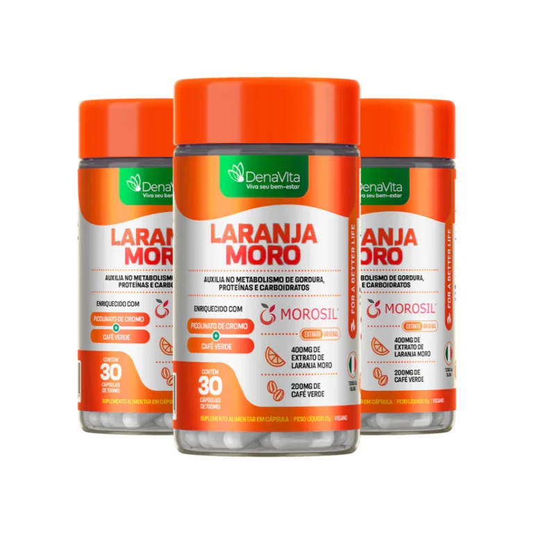 Kit 3x Extrato de Laranja Moro  + Cromo + Café Verde 3×1 – Com o Autêntico Morosil – Denavita