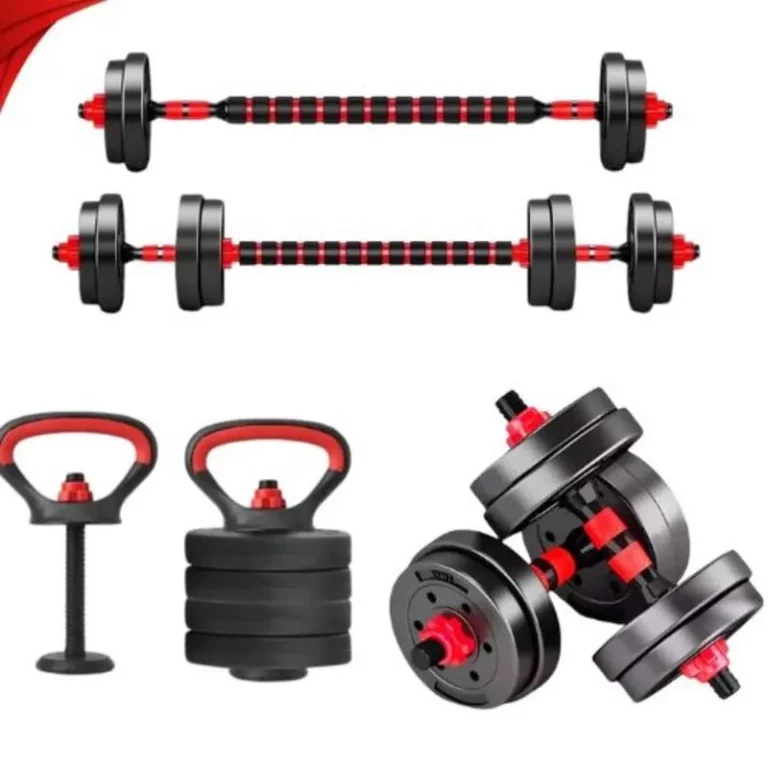 Kit Treino Funcional 10/15/20kg Halteres Barra Supino Kettlebell Preto