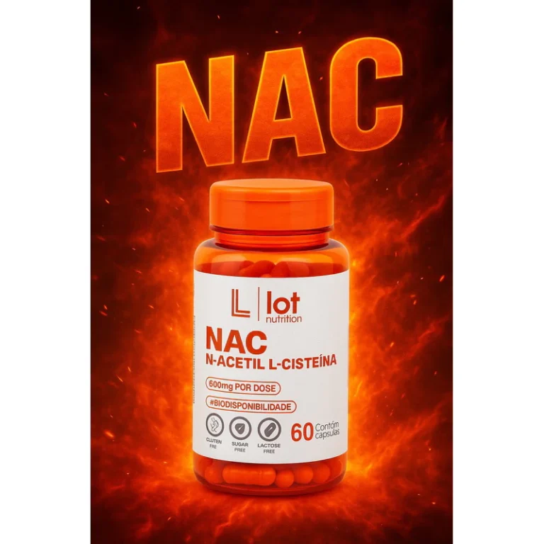 NAC 600mg 60 cápsulas Detox Fígado Antioxidante Celular Lot Nutrition