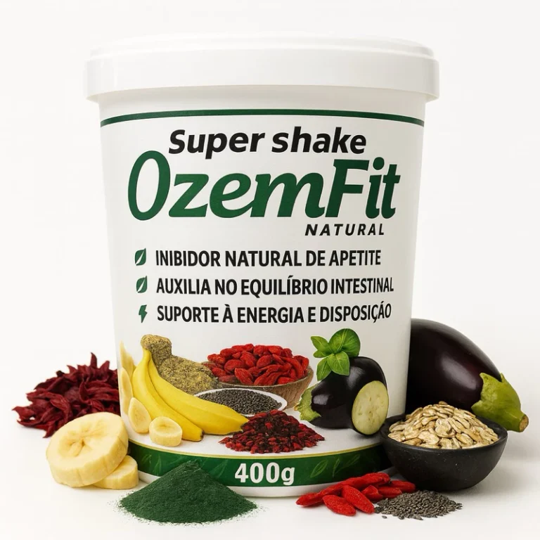 OzenFit Super Shake Natural 400g –#Suplemento  em Pó Hibisco, Goji Berry, Aveia Chia e Berinjela | Equilíbrio Intestinal