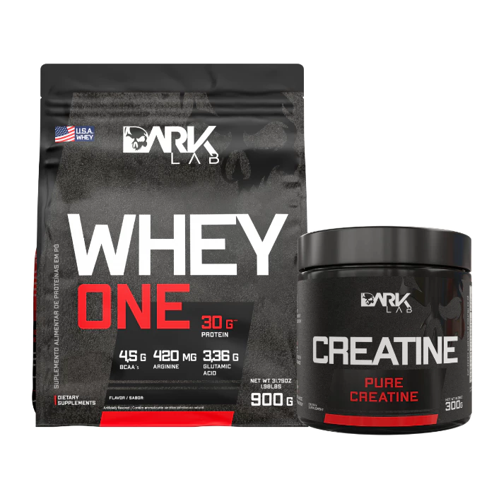 Kit Whey Protein One Refil 900g + Creatina Monohidratada Pura 300g – Dark Lab