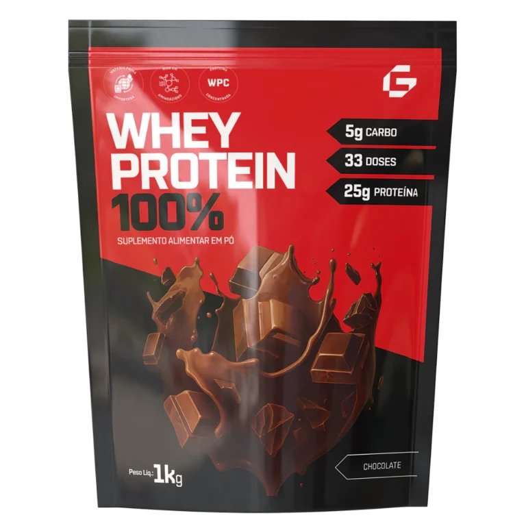 100% Whey Protein Concentrado Refil 1kg Grow – Proteína Concentrada – 25g de proteína por dose (Natural) – Igual Growth